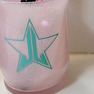 Light pink glittered makeup brush holder - Handmade - NWOT